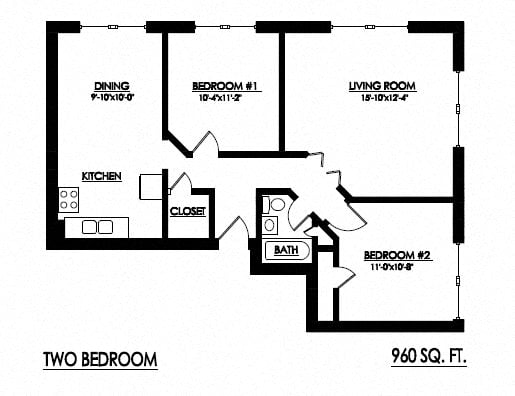 West Shore Manor 2 Bedroom Floorplan